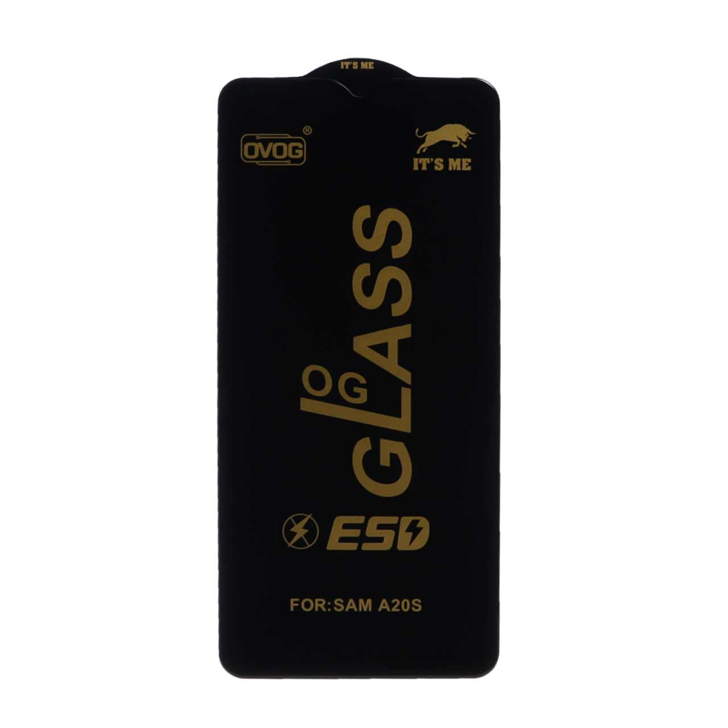 محافظ صفحه نمایش شیشه ای درجه یک Samsung Galaxy A20S - Full Cover OG - ESD OVOG (بدون پک) - مشکی