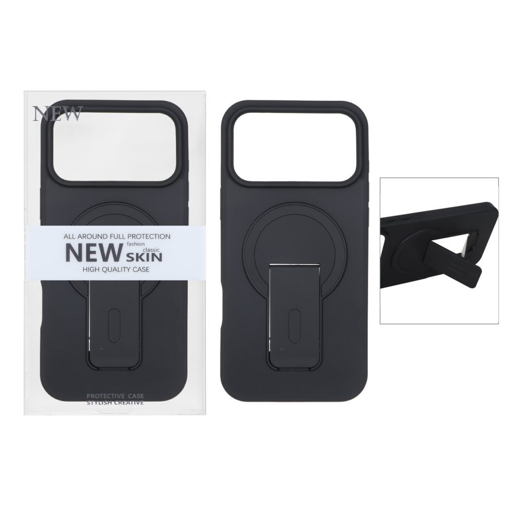 قاب New Skin مات Magsafe استندشو Apple iPhone 17 Pro Max - مشکی (پک دار)