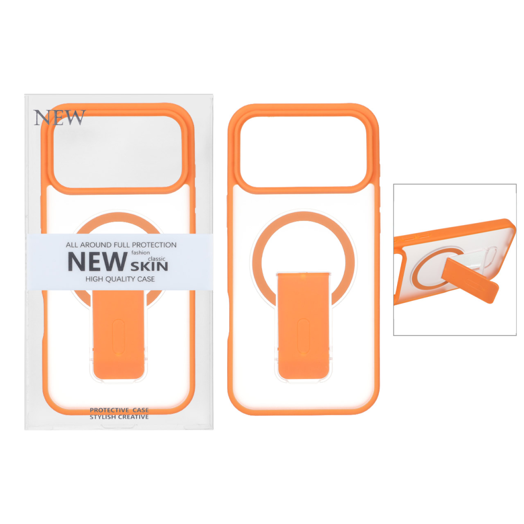 قاب New Skin مات Magsafe استندشو Apple iPhone 17 Pro Max - نارنجی (پک دار)