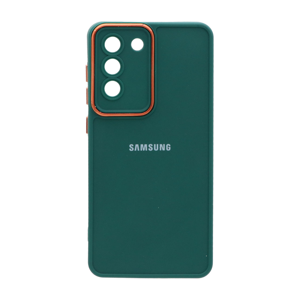 قاب Copper دور لنز متال لوگودار Samsung Galaxy S21 FE- سبز