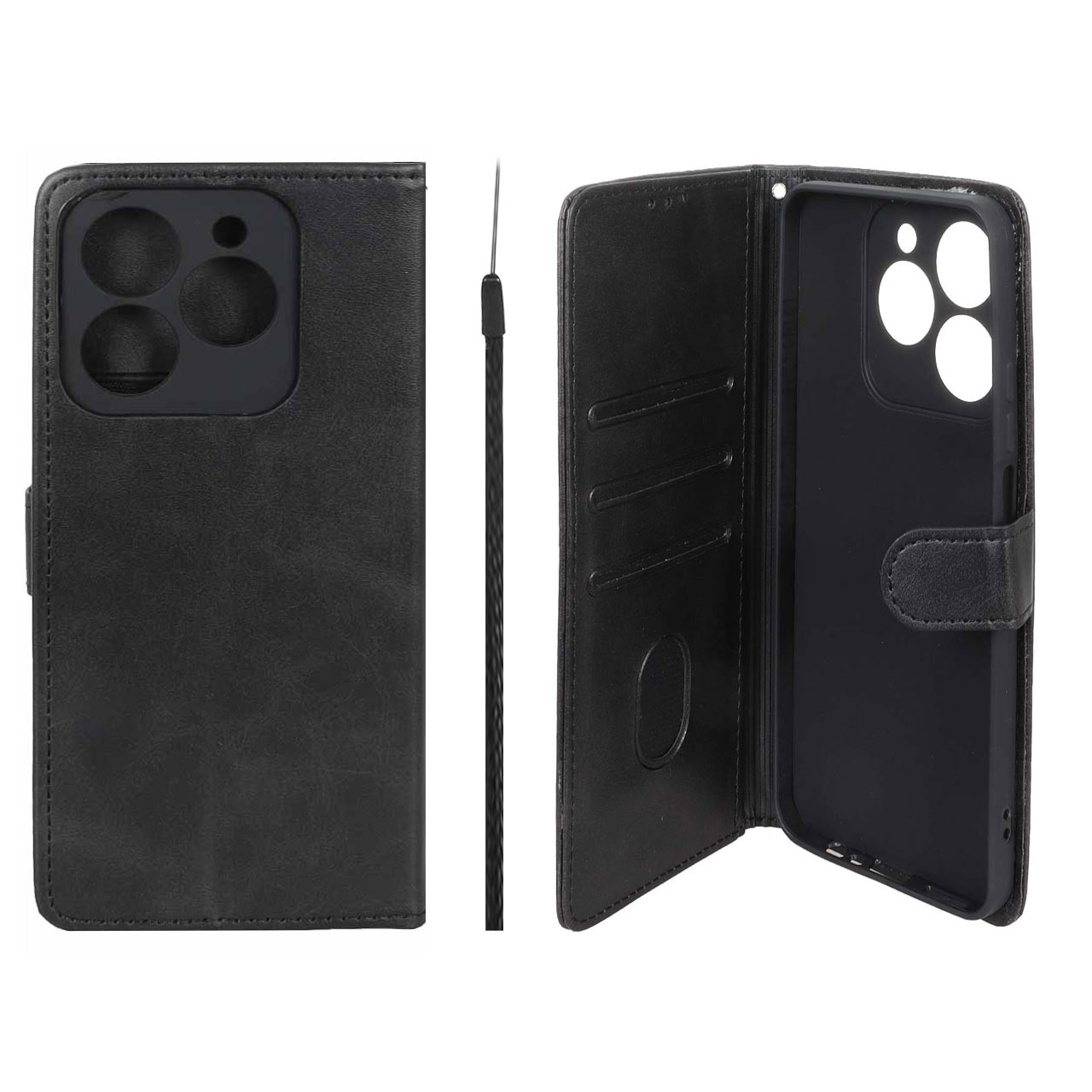 کیف موبایل مگنتی Crystal داخل مخمل Realme C61 - مشکی