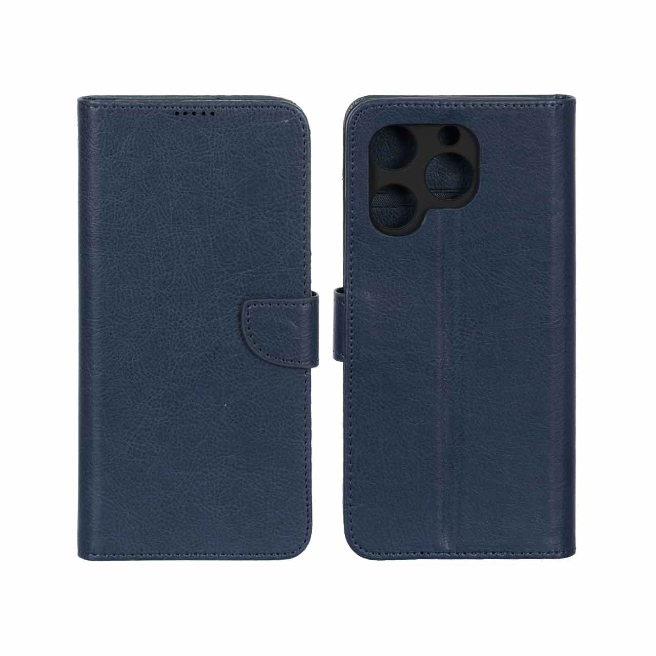 کیف چرمی موبایل مگنتی محافظ لنزدار KRF مدل Realme C61 - سرمه ای