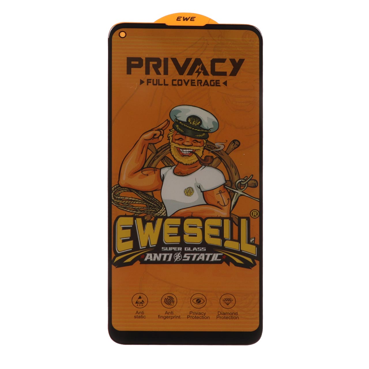 محافظ صفحه نمایش شیشه ای Full Cover Ewesell Anti Static Privacy مدل Samsung Galaxy A11 / M11 / Redmi Note 9 / Note 9t / Mi 11 lite / Mi 12 lite / Realme 7 / Realme 9