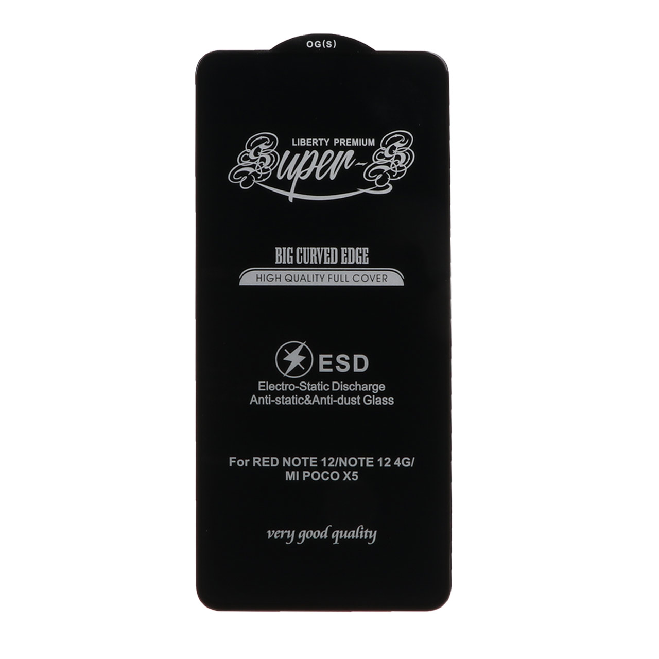 محافظ صفحه نمایش شیشه ای آنتی استاتیک Full Cover Super S-OG مدل Xiaomi Redmi Note 12 4G / Redmi Note 12 5G / Poco X5 / Honor X8 / X8A / X10 / Realme 11 / Oppo A98 / Oppo A58 / Note 12R Pro - مشکی (بدون پک)