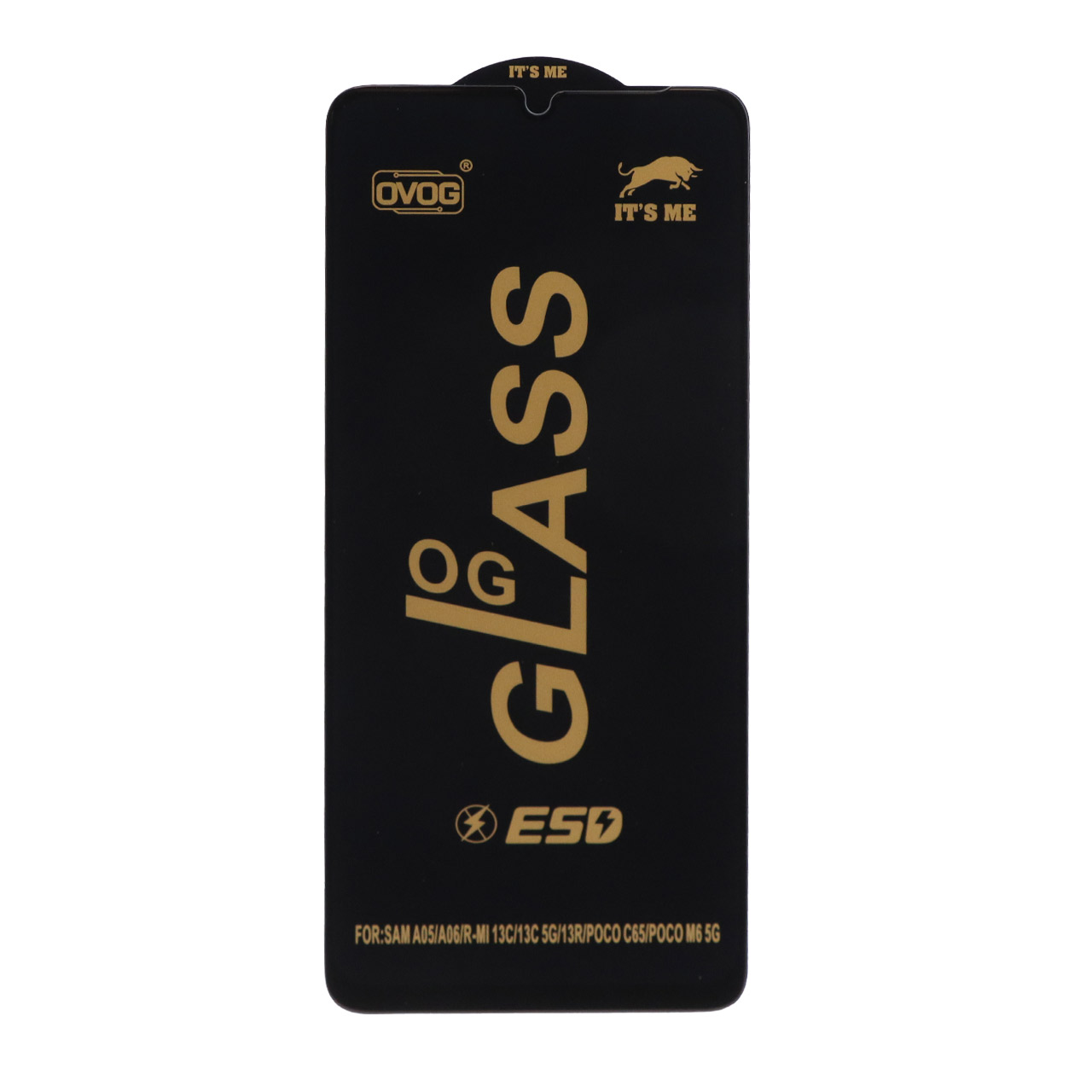 محافظ صفحه نمایش شیشه ای درجه یک Samsung Galaxy A07 / A06 / A05 / Xiaomi Redmi 13C / Poco C65 / Poco M6 5G / Honor X7 / X7A / Realme C51 / Realme C53 - Full Cover OG - ESD OVOG