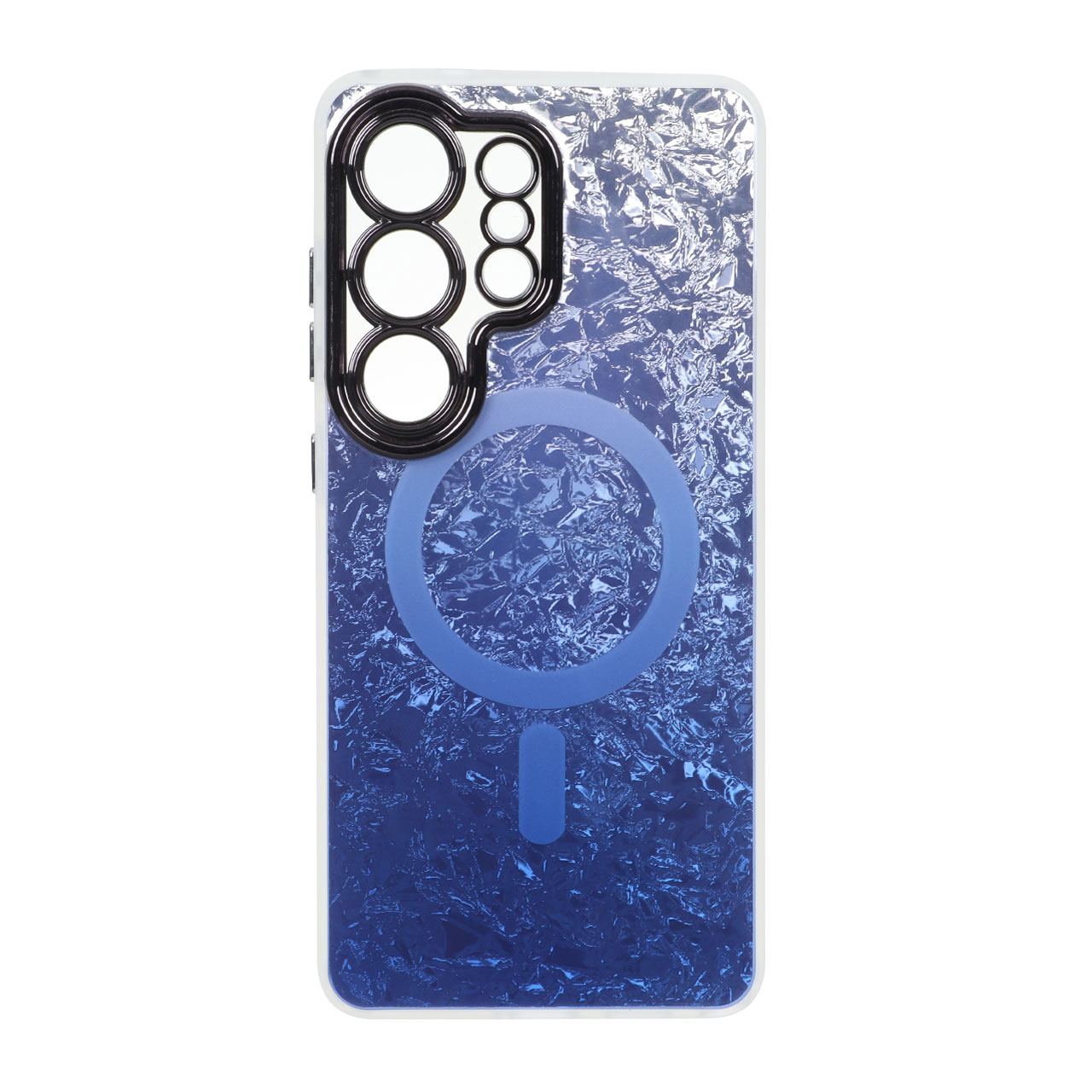 قاب ice طرح مگ سیف دور مات لنز شفاف Samsung Galaxy S26 Ultra - آبی کاربنی