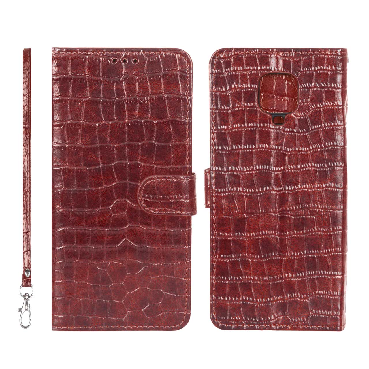 کیف موبایل مگنتی کروکو MNC مدل Xiaomi Redmi Note 9S / Redmi Note 9 Pro / Redmi Note 9 Pro Max - زرشکی