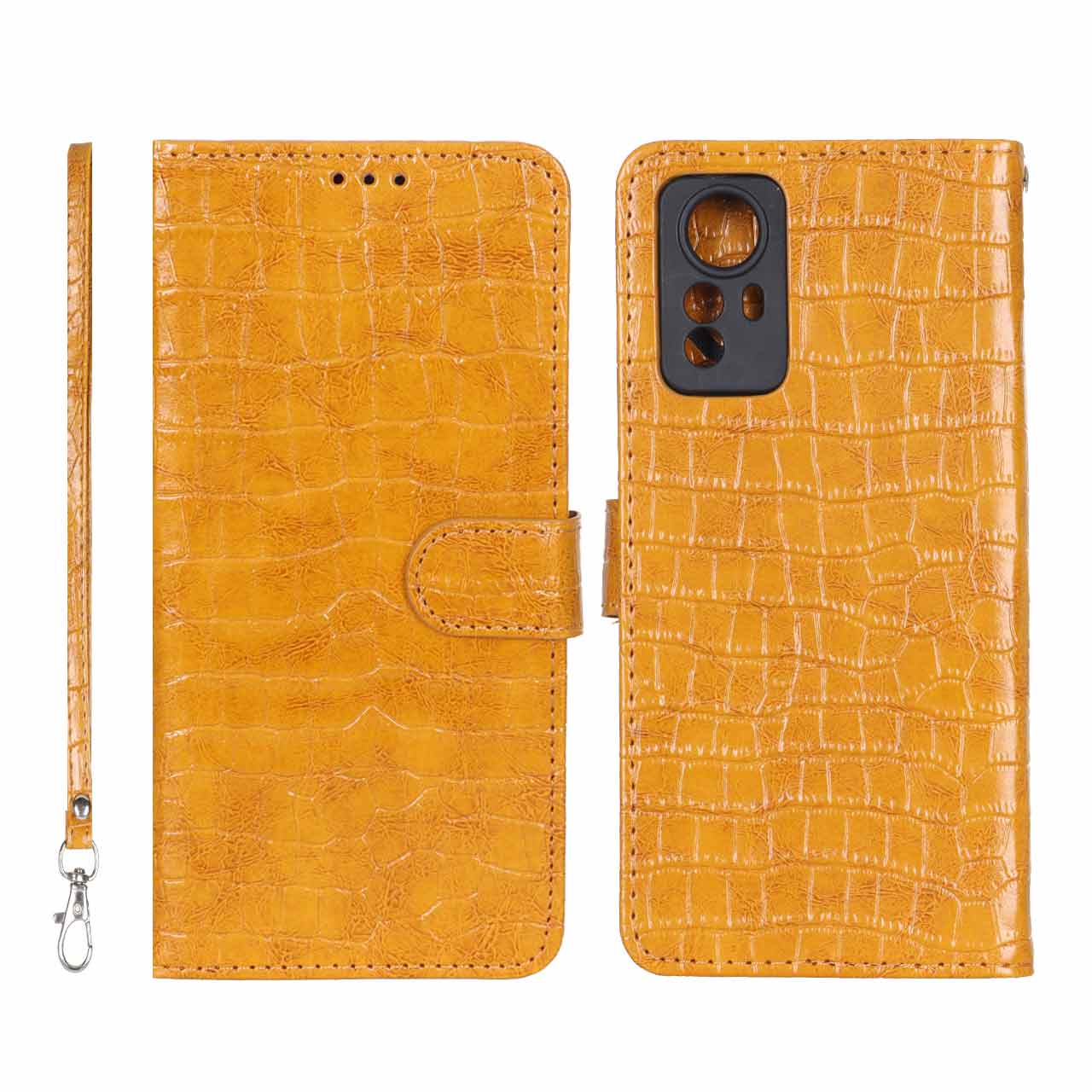 کیف موبایل مگنتی کروکو MNC مدل Xiaomi Redmi Note 12S - عسلی