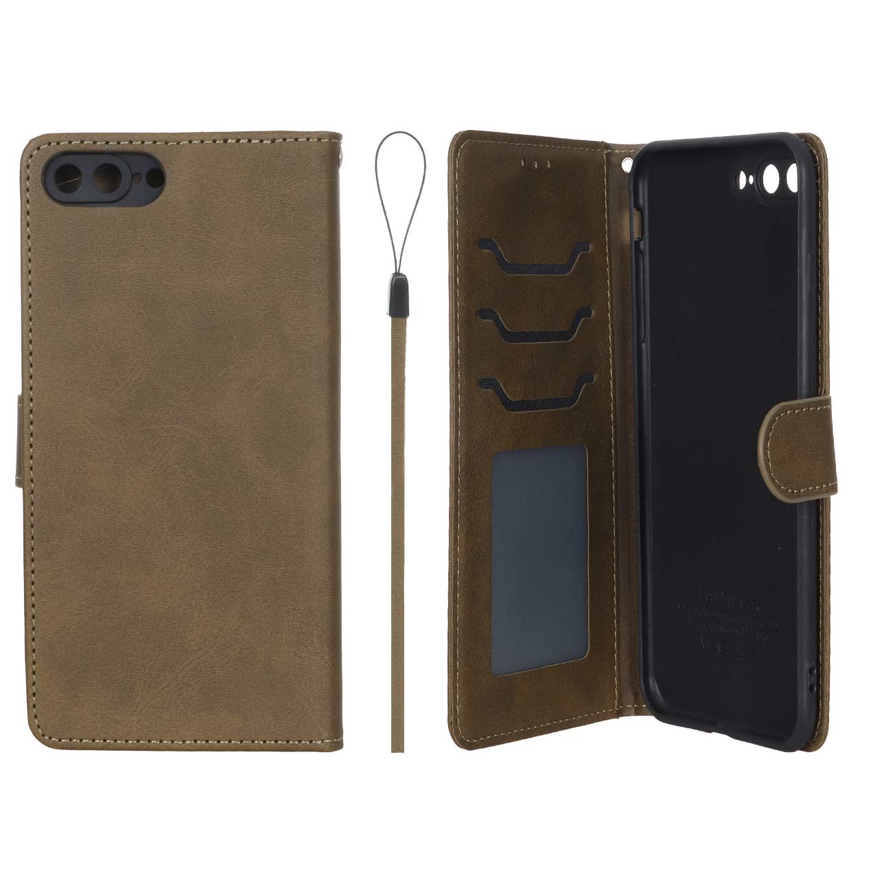 کیف موبایل مگنتی درجه یک داخل خز MNC Plus مدل Apple iPhone 7 Plus / iPhone 8 Plus - سبز زیتونی