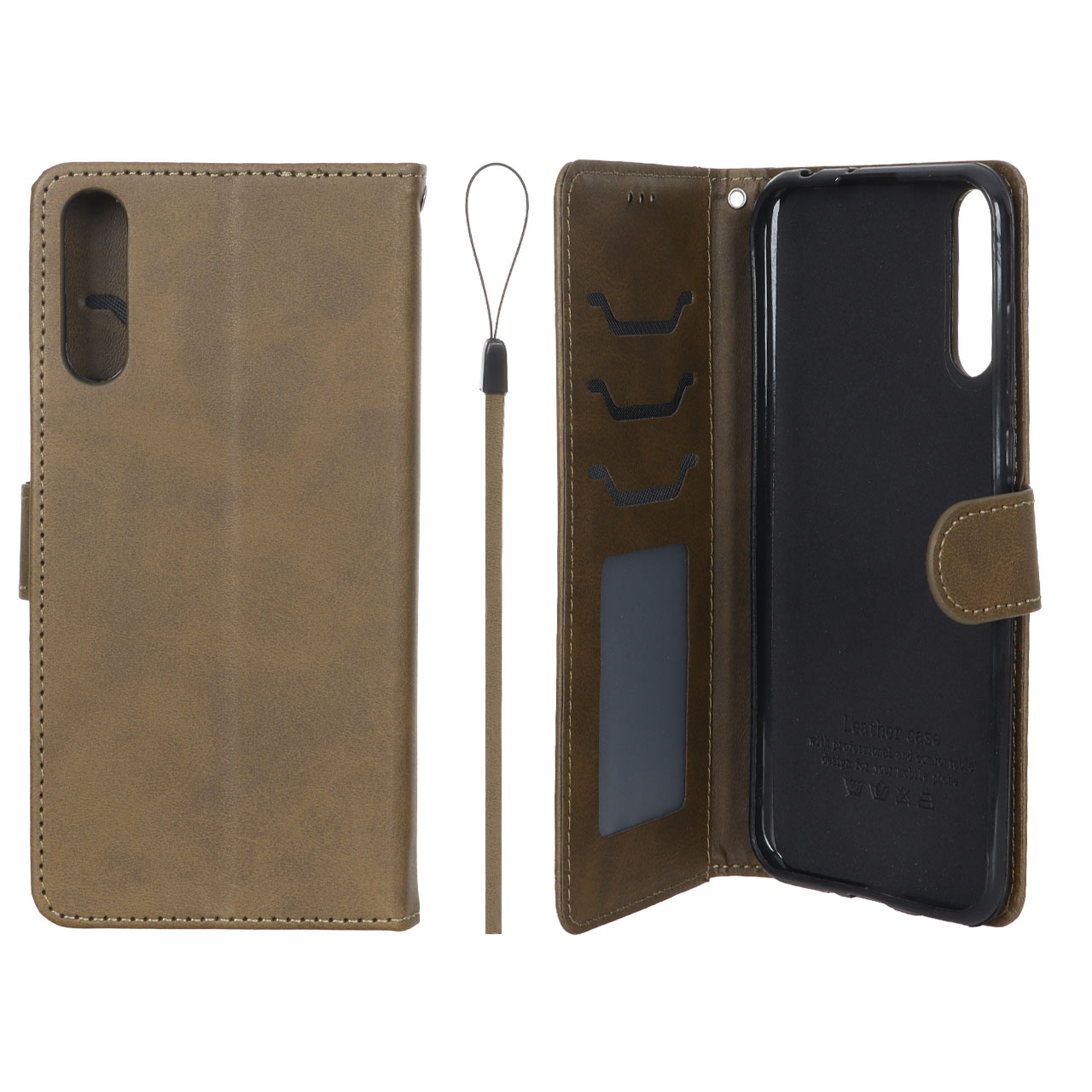 کیف موبایل مگنتی درجه یک داخل خز MNC Plus مدل Huawei Y8p - سبز زیتونی