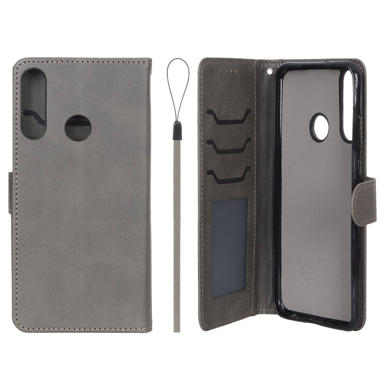 کیف موبایل مگنتی درجه یک داخل خز MNC Plus مدل Huawei Y6P - خاکستری