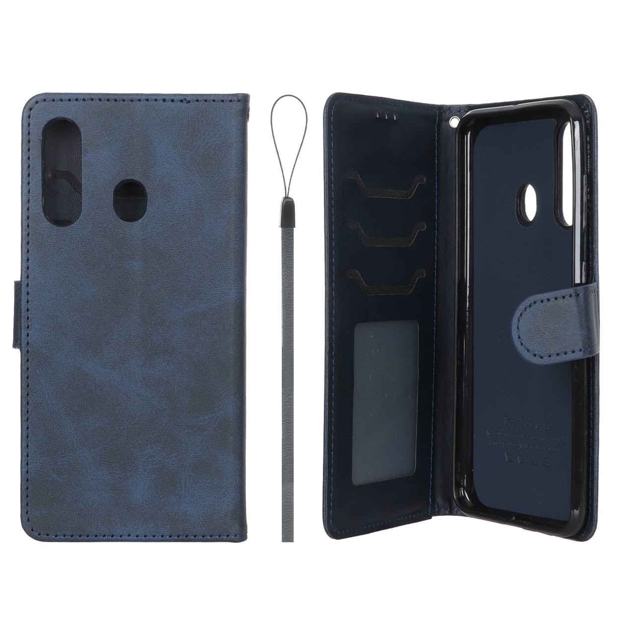 کیف موبایل مگنتی درجه یک داخل خز MNC Plus مدل Samsung Galaxy A60 - سرمه ای