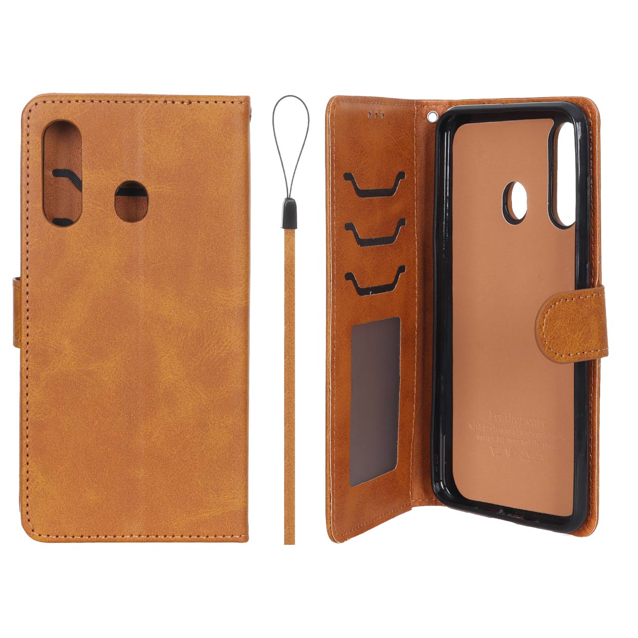 کیف موبایل مگنتی درجه یک داخل خز MNC Plus مدل Samsung Galaxy A60 - عسلی