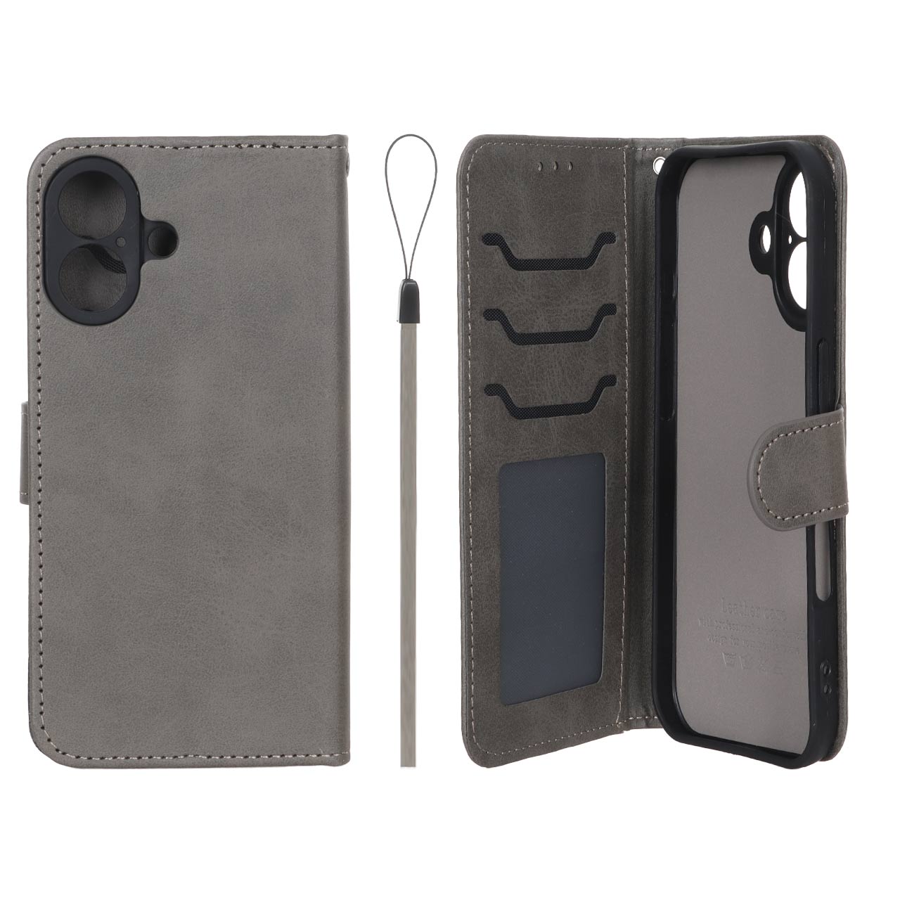 کیف موبایل مگنتی درجه یک داخل خز MNC Plus مدل Apple iPhone 17 - خاکستری