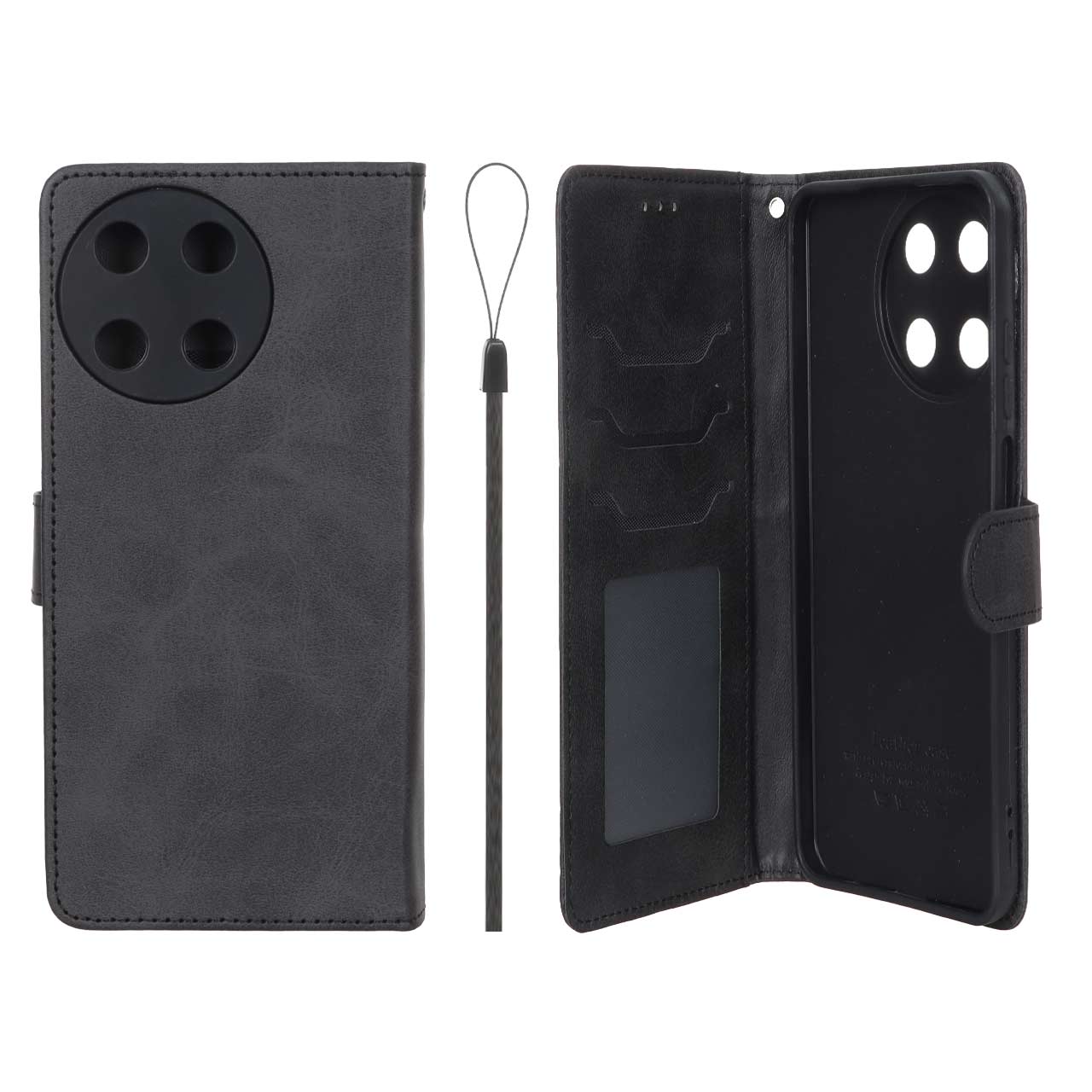 کیف موبایل مگنتی درجه یک داخل خز MNC Plus مدل Realme 11 4G - مشکی