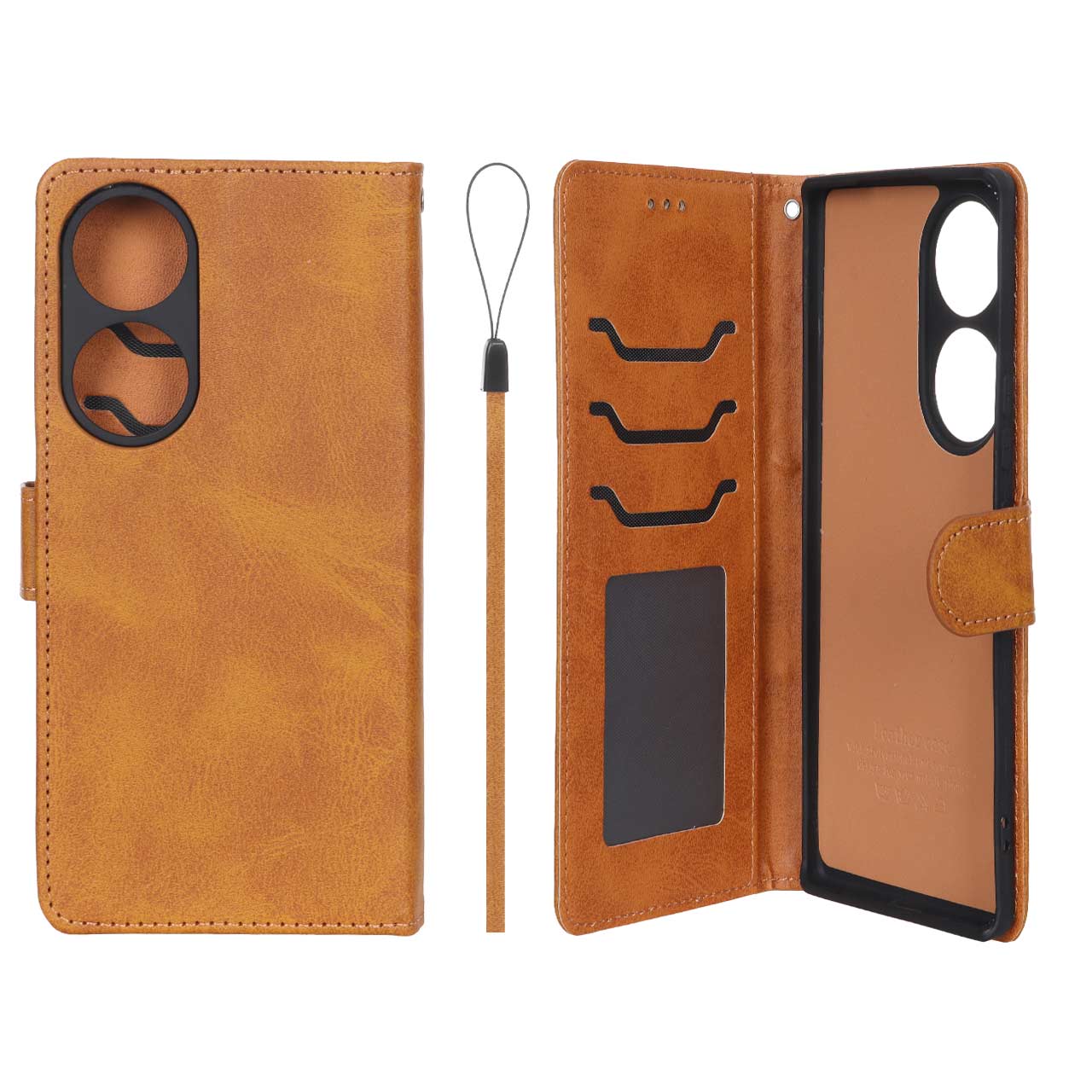کیف موبایل مگنتی درجه یک داخل خز MNC Plus مدل Honor 70 - عسلی