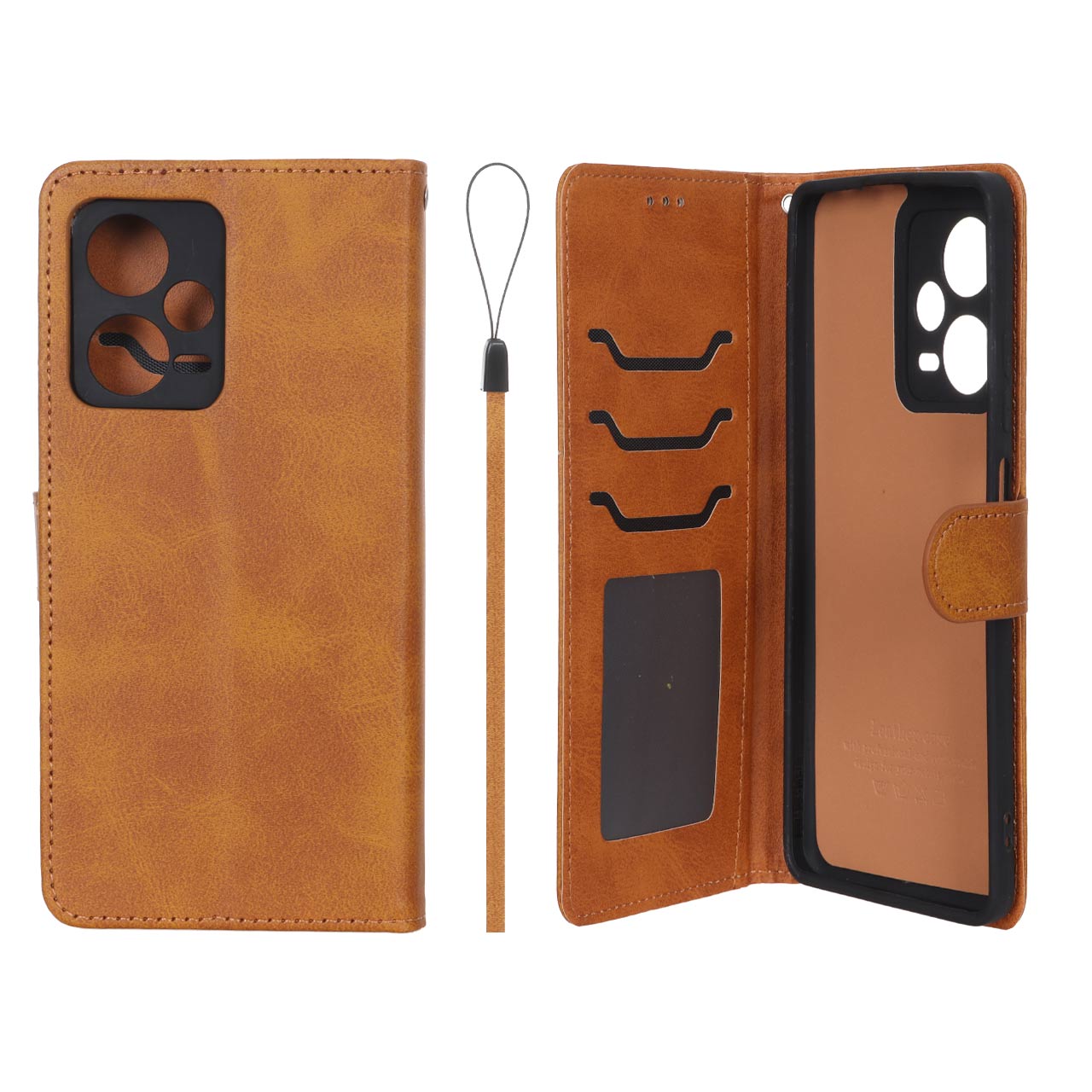 کیف موبایل مگنتی درجه یک داخل خز MNC Plus مدل Xiaomi Redmi Note 12 Pro Plus - عسلی
