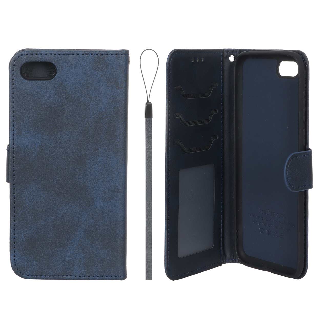 کیف موبایل مگنتی درجه یک داخل خز MNC Plus مدل Huawei Y5 (2018) / Y5 Prime (2018) / Y5 Lite (2018) / Honor 7s - سرمه ای