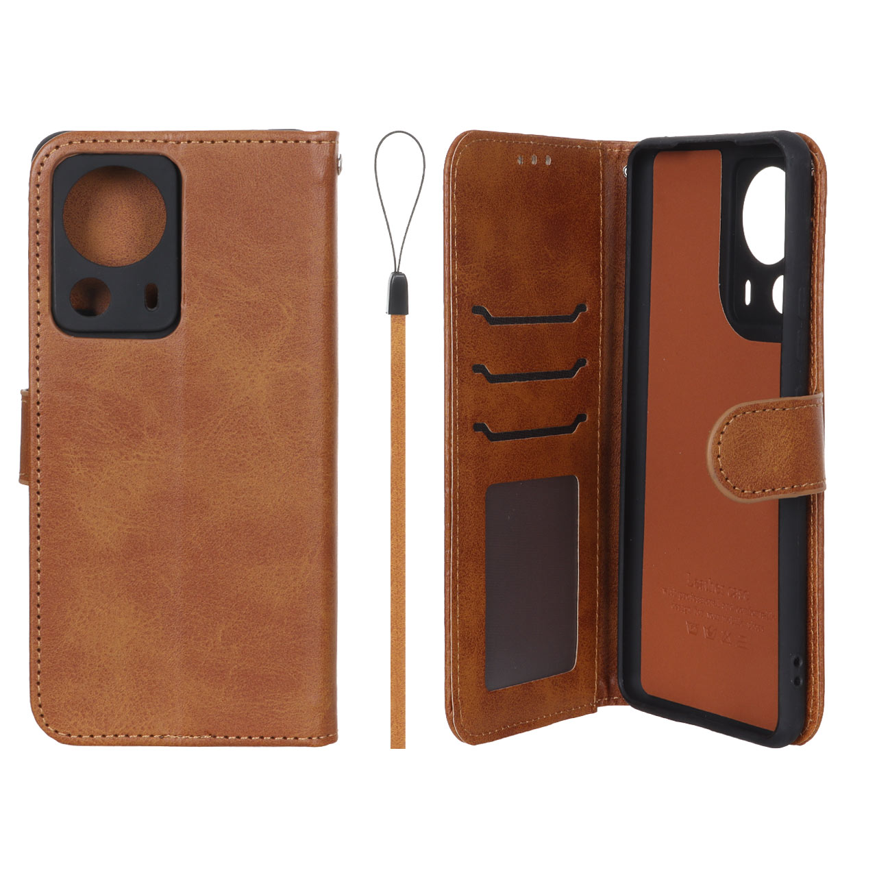 کیف موبایل مگنتی درجه یک داخل خز MNC Plus مدل Xiaomi Mi 13 Lite - عسلی