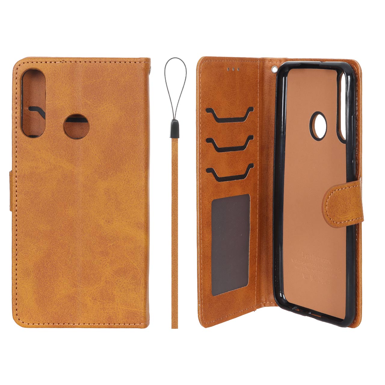 کیف موبایل مگنتی درجه یک داخل خز MNC Plus مدل Huawei Y6P - عسلی