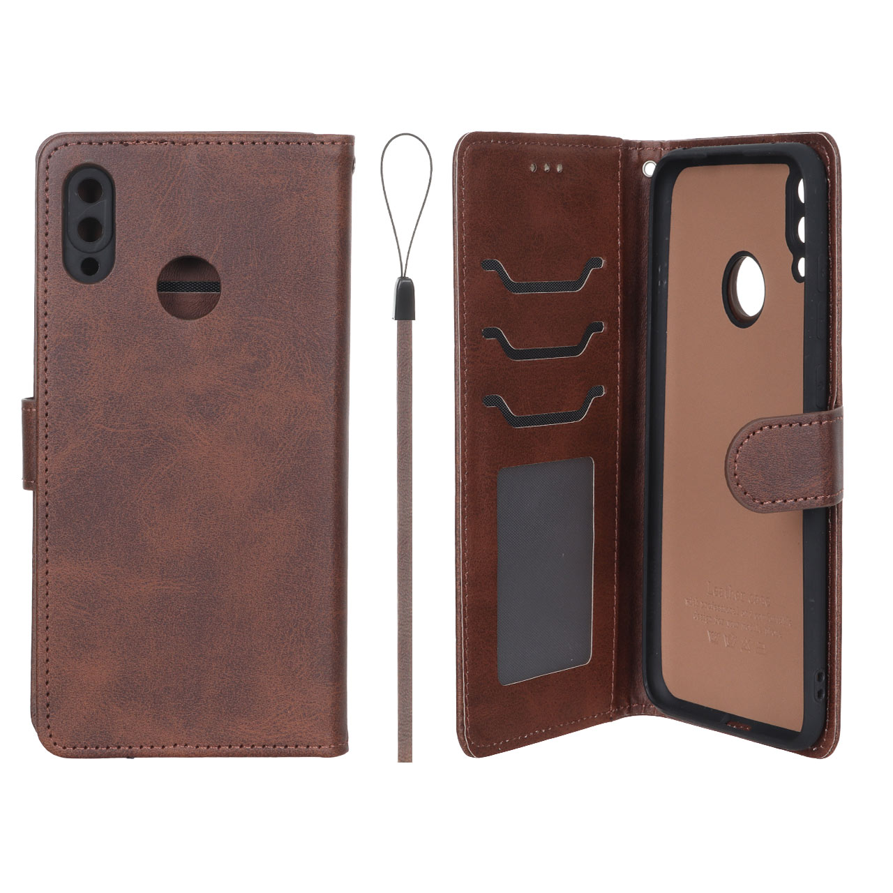 کیف موبایل مگنتی درجه یک داخل خز MNC Plus مدل Huawei Y7 Prime (2019) / Huawei Y7 (2019) - قهوه ای