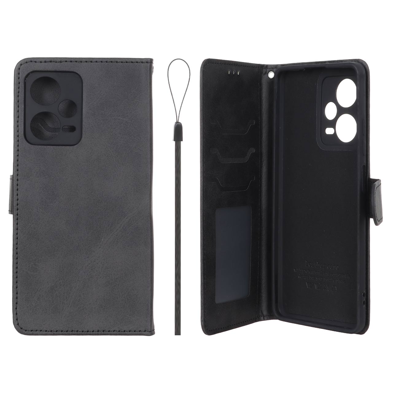 کیف موبایل مگنتی درجه یک داخل خز MNC Plus مدل Xiaomi Redmi Note 12 Pro Plus - مشکی