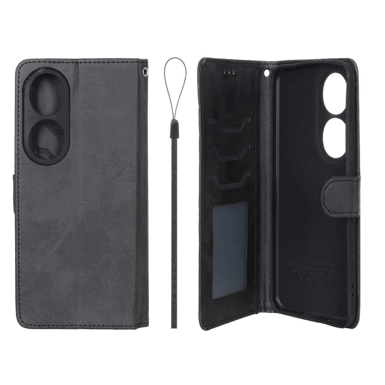 کیف موبایل مگنتی درجه یک داخل خز MNC Plus مدل Honor 90 - مشکی