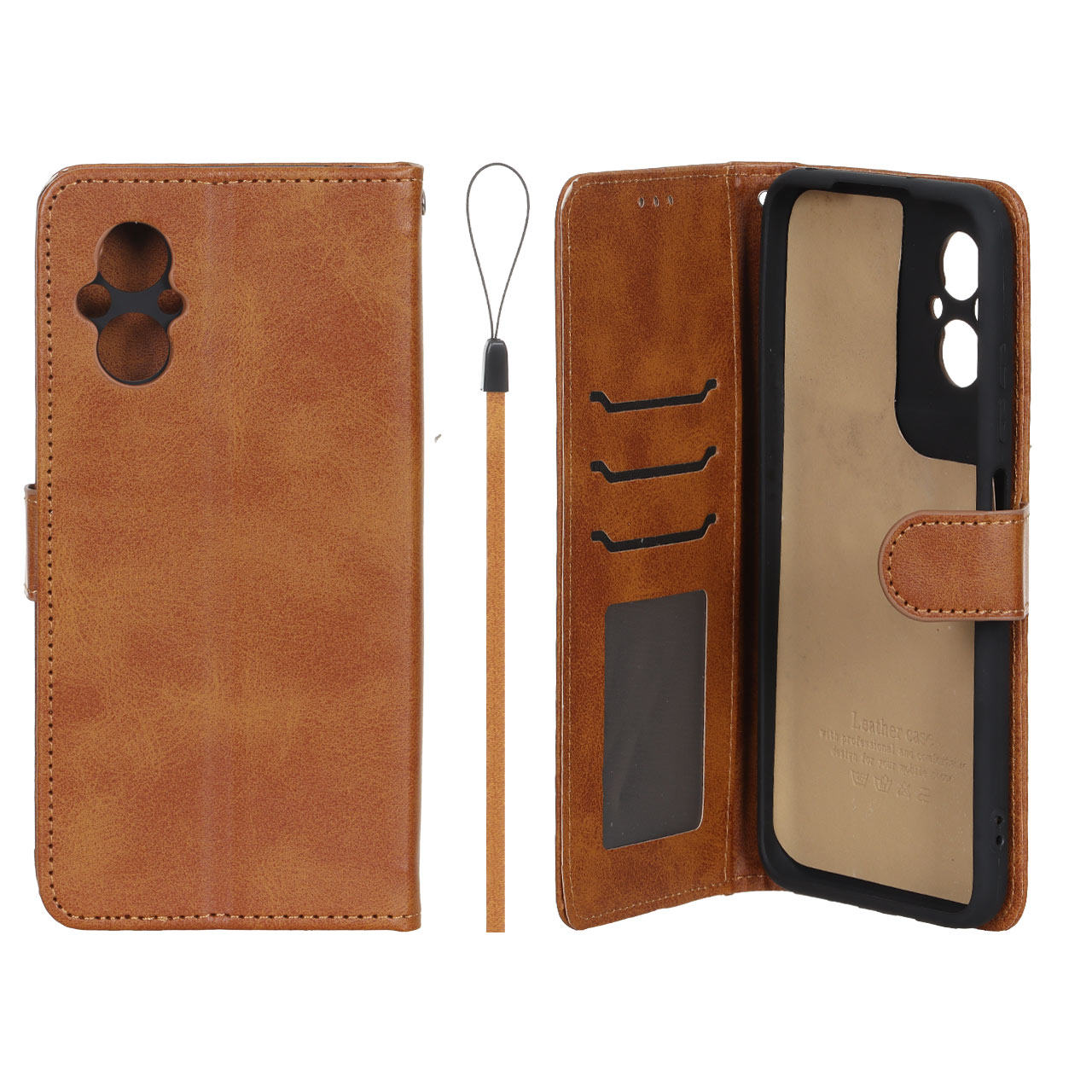 کیف موبایل مگنتی درجه یک داخل خز MNC Plus مدل Xiaomi Poco M5 - عسلی