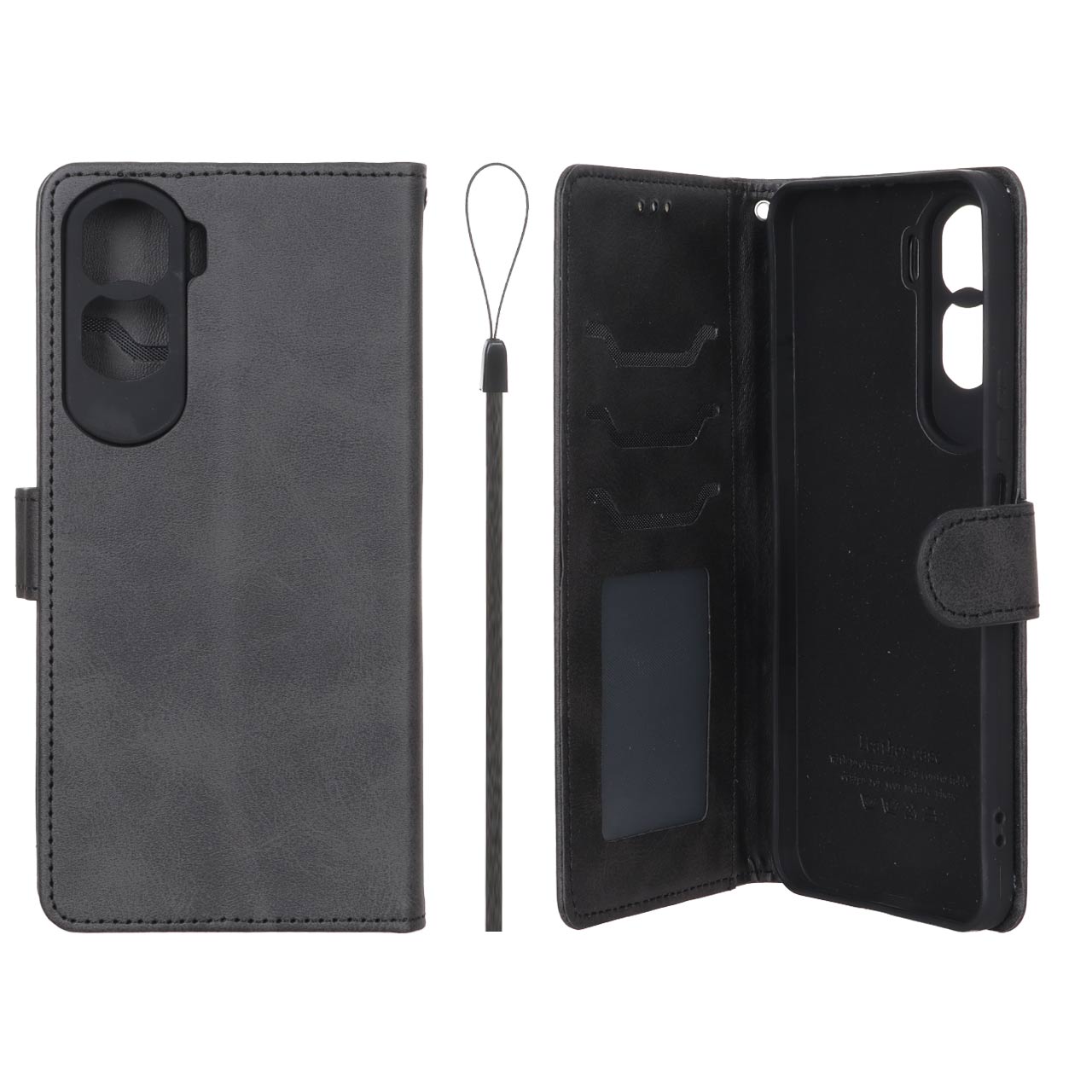 کیف موبایل مگنتی درجه یک داخل خز MNC Plus مدل Honor 90 Lite - مشکی