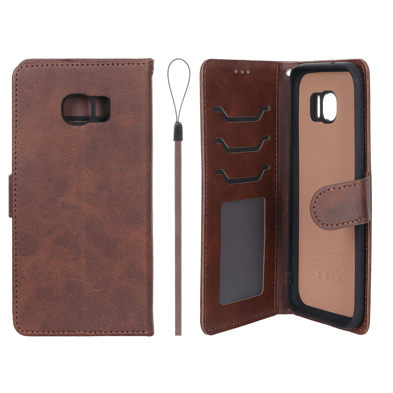 کیف موبایل مگنتی درجه یک داخل خز MNC Plus مدل Samsung Galaxy S7 Edge - قهوه ای