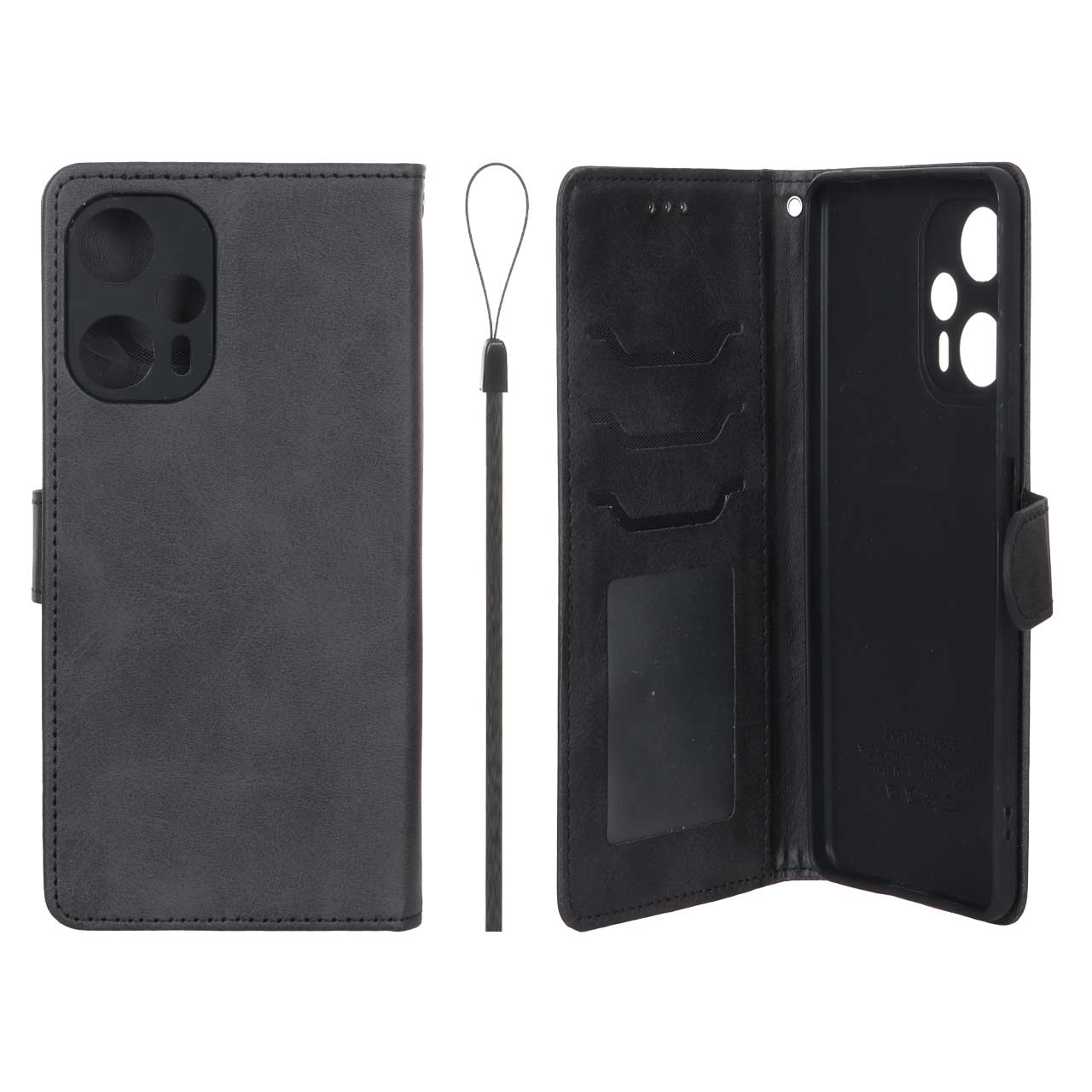 کیف موبایل مگنتی درجه یک داخل خز MNC Plus مدل Xiaomi Poco F5 - مشکی