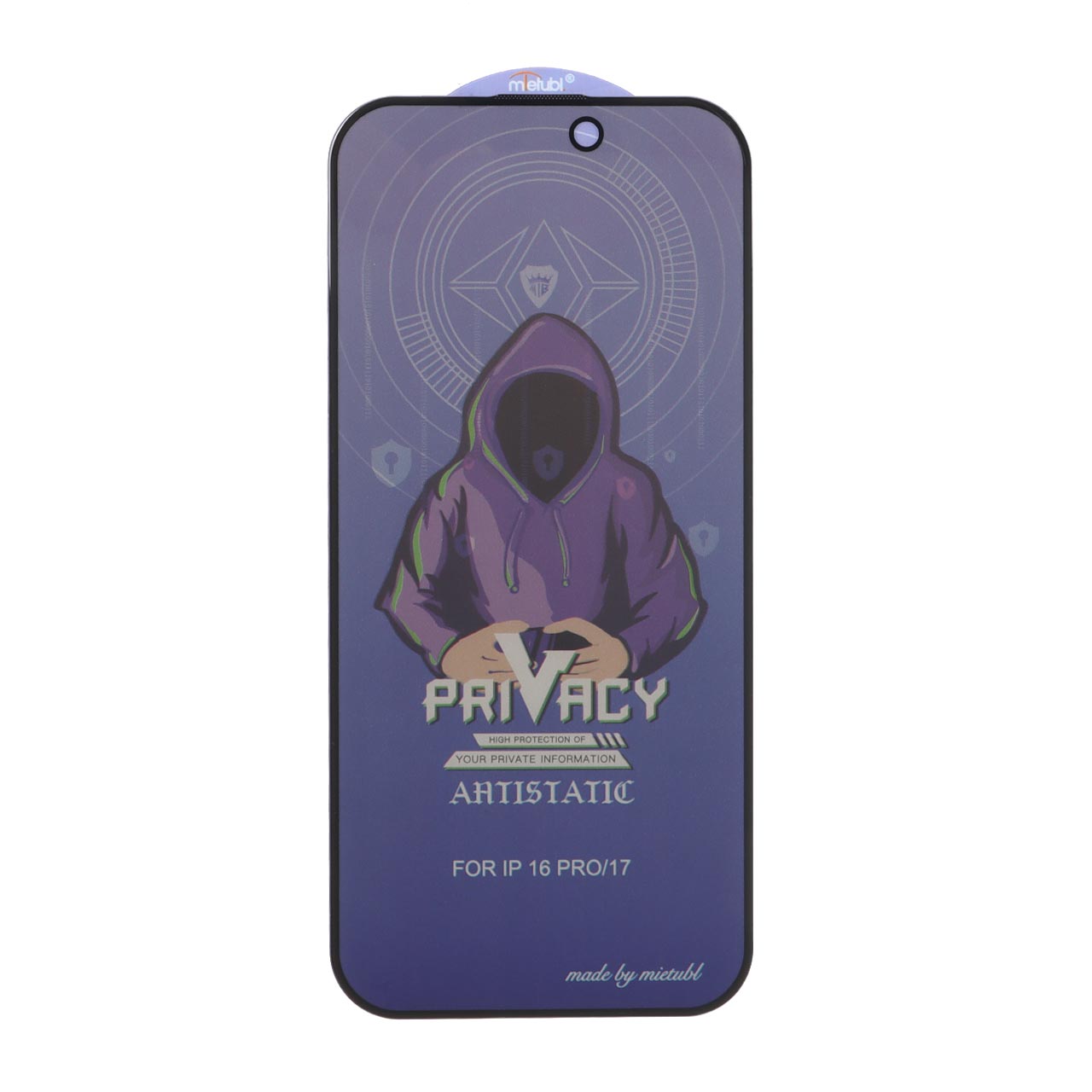 محافظ صفحه نمایش شیشه ای Full Cover Mietubl Anti Static Privacy مدل NTC - Apple iPhone 17