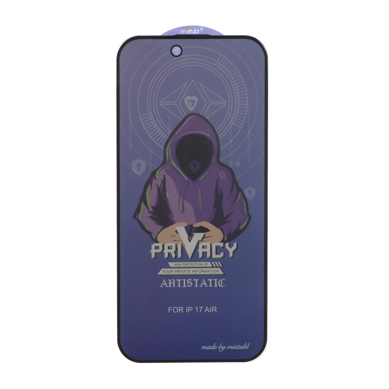 محافظ صفحه نمایش شیشه ای Full Cover Mietubl Anti Static Privacy مدل NTC - Apple iPhone 17 Air