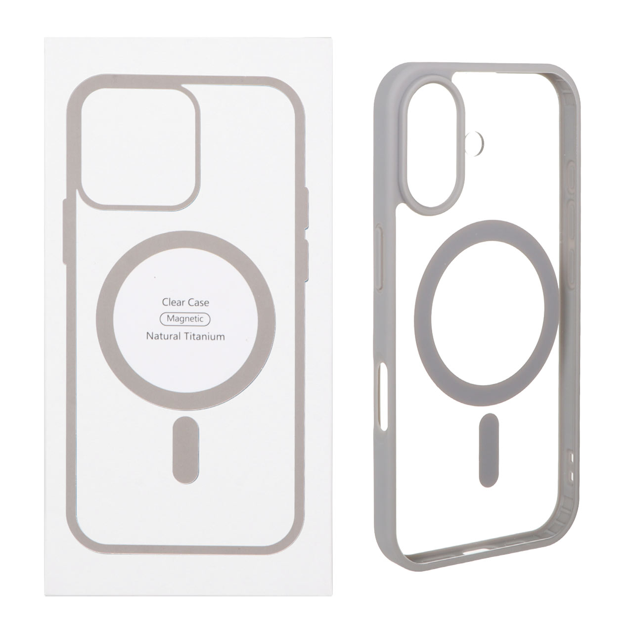 قاب شفاف Apple iPhone 16 با قابلیت شارژ MagSafe - خاکستری (پک دار)
