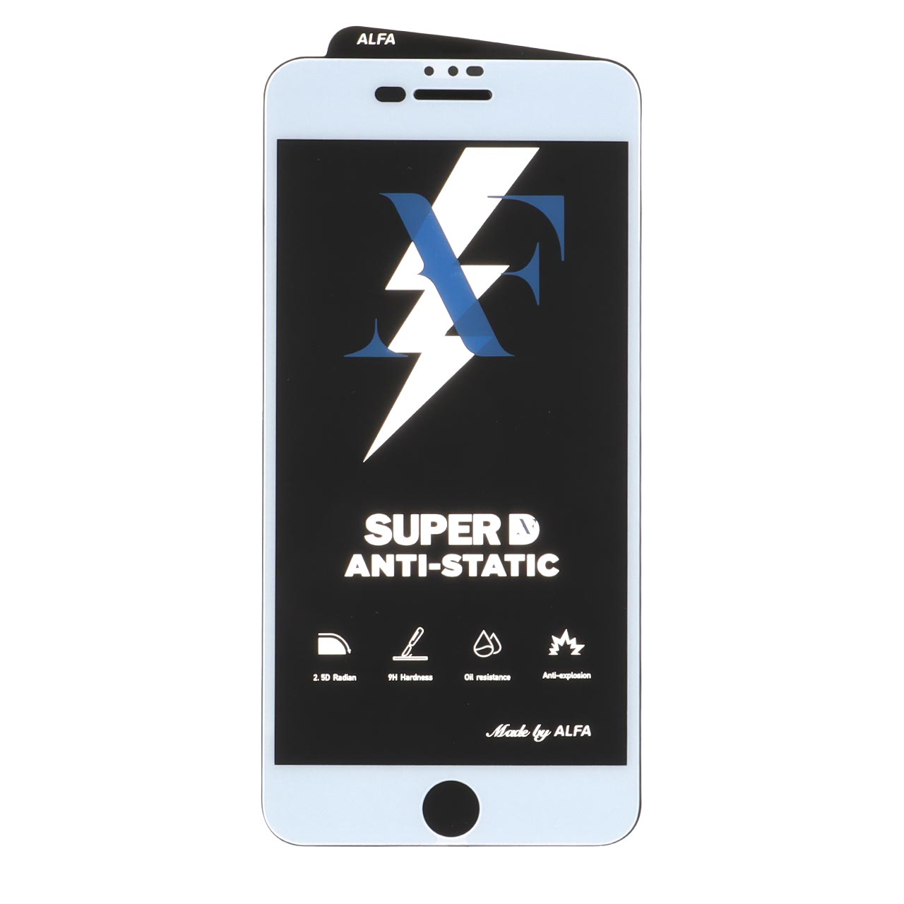 محافظ صفحه نمایش شیشه ای Super D Anti Static ALFA مدل Apple iPhone 6 Plus / 6S Plus / 7 Plus / 8 Plus - سفید