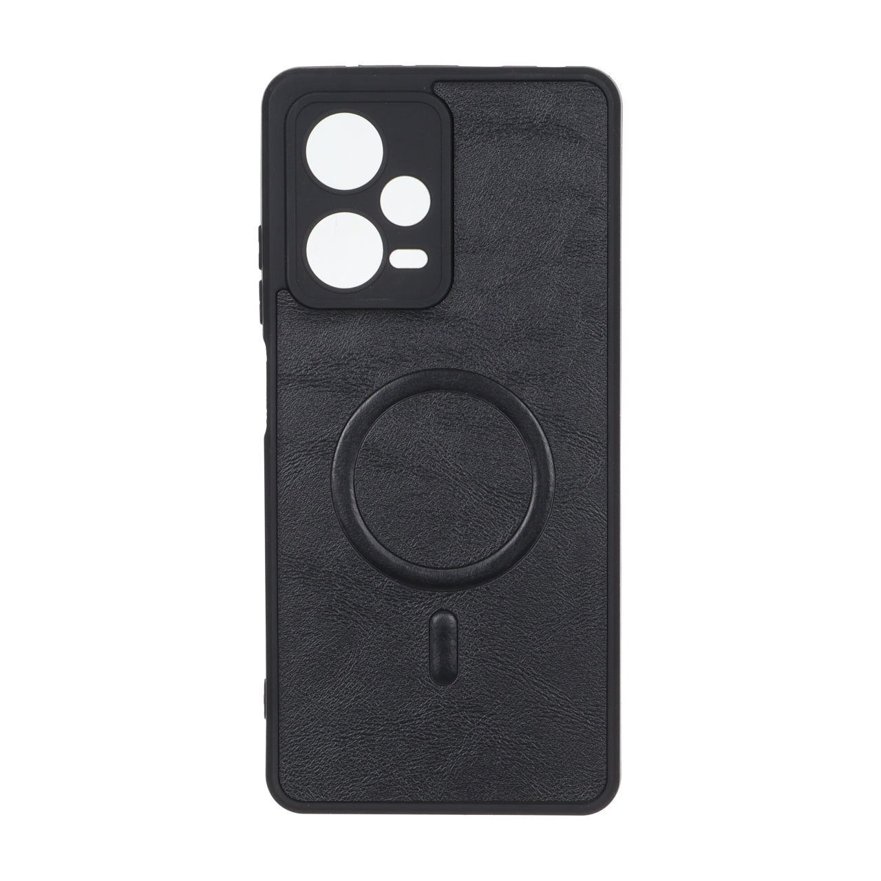قاب چرمی طرح مگ سیف محافظ لنزدار Xiaomi Redmi Note 12 Pro 5G - مشکی