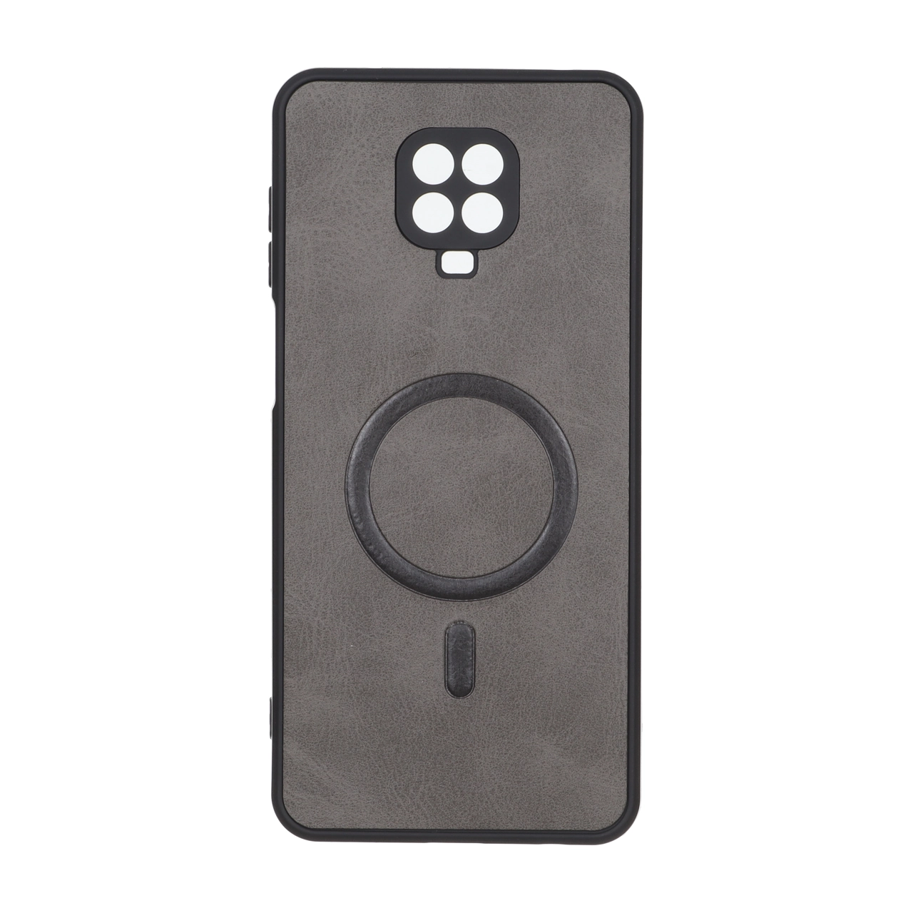 قاب چرمی طرح مگ سیف محافظ لنزدار Xiaomi Redmi Note 9S / Redmi Note 9 Pro / Redmi Note 9 Pro Max - خاکستری