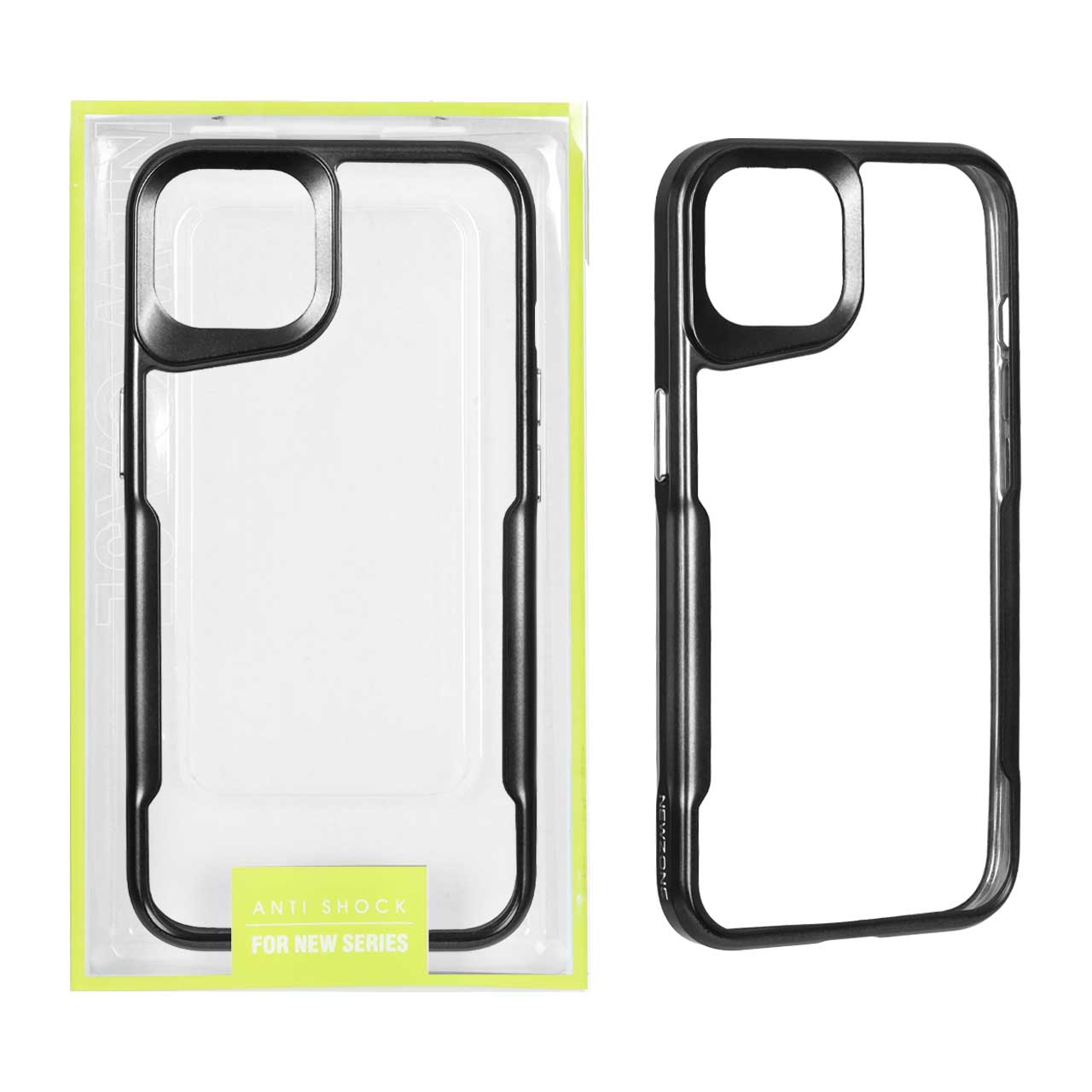 قاب NewZone پشت سخت شفاف Apple iPhone 12 Pro / iPhone 12 - مشکی (پک دار)
