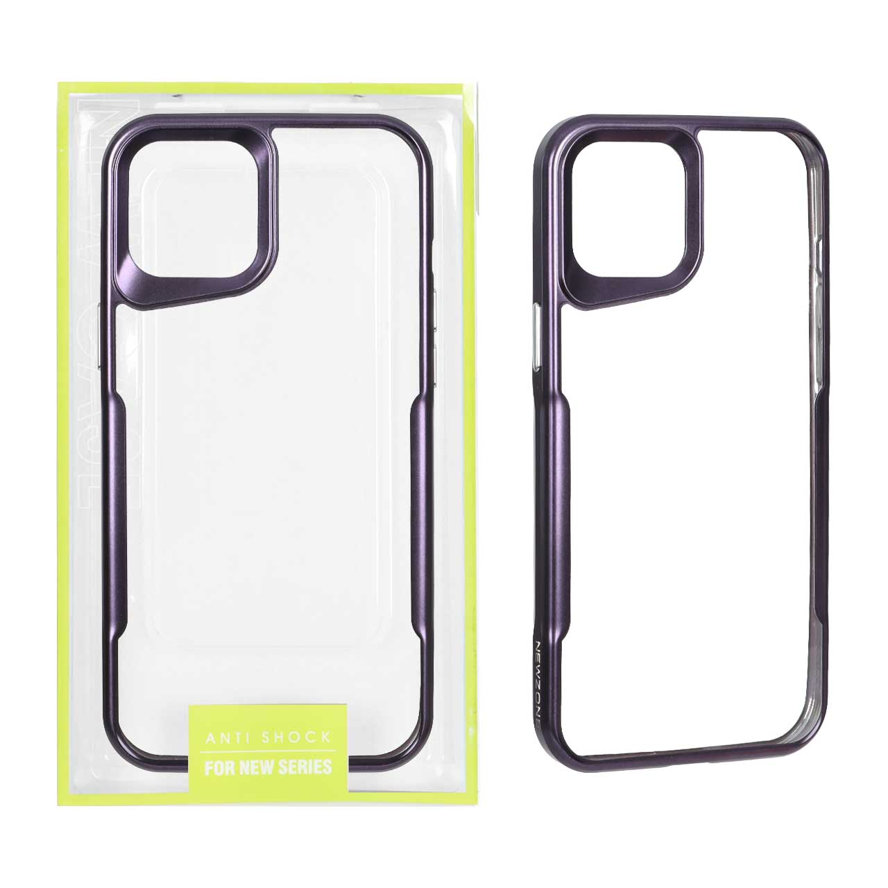 قاب NewZone پشت سخت شفاف Apple iPhone 12 Pro Max - بنفش (پک دار)