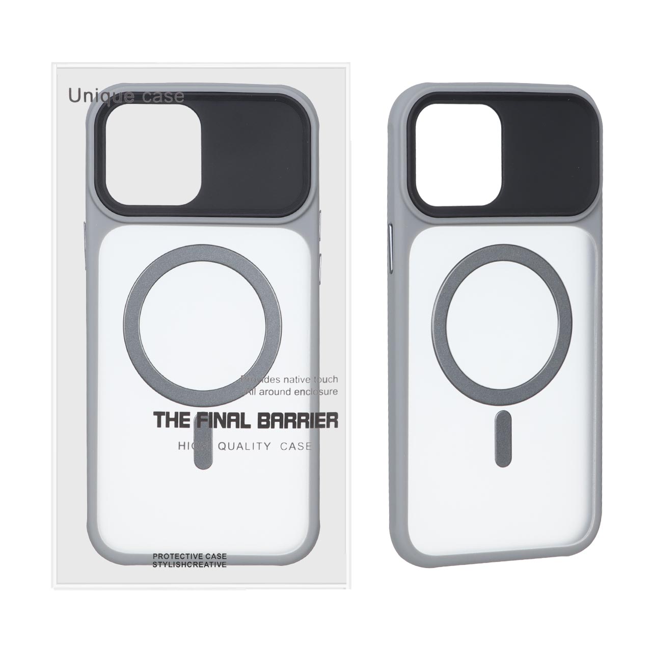 قاب اورجینال Unique Case مات MagSafe مدل Apple iPhone 13 Pro Max - خاکستری (پک دار)