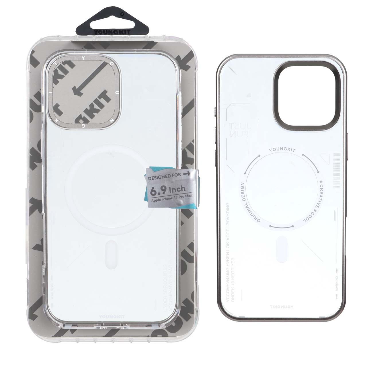 قاب اورجینال YoungKit Magsafe مدل Apple iPhone 16 Pro Max - خاکستری (پک اصلی)