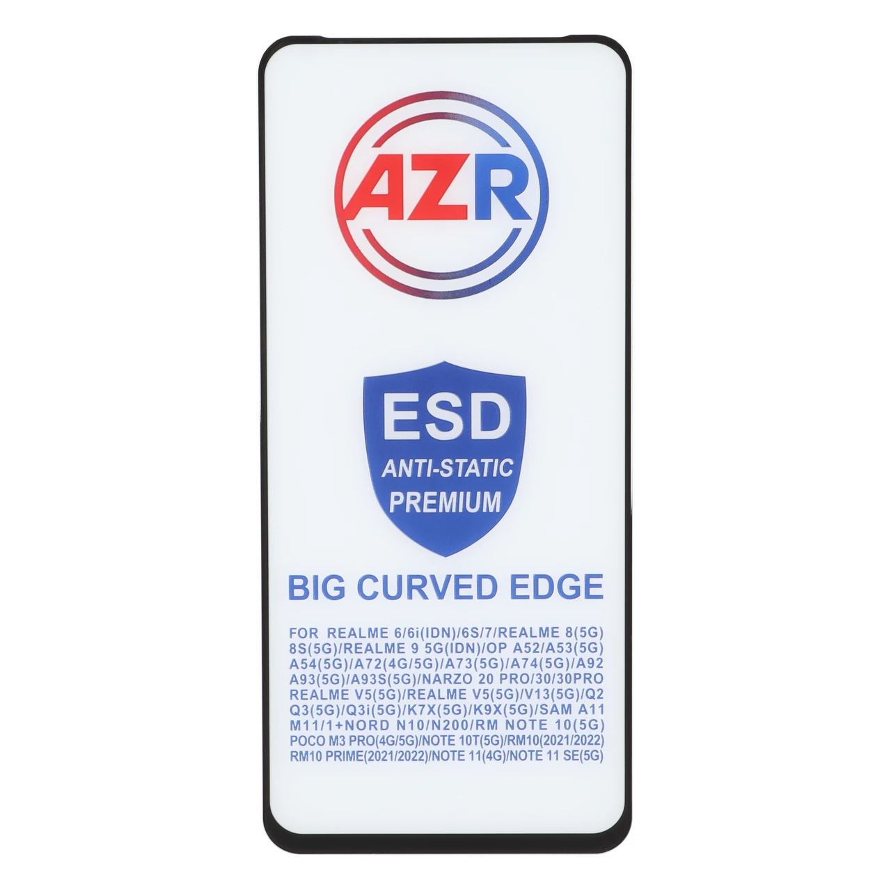 محافظ صفحه نمایش شیشه ای AZR - Big curved ESD Anti Static مدل Samsung Galaxy A11 / M11 / Redmi Note 9 / Note 9t / Mi 11 lite / Mi 12 lite / Realme 7 / Realme 9