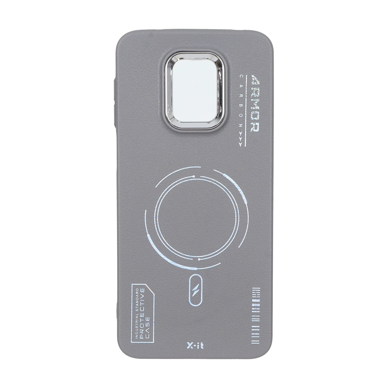 قاب Armor لنز متال Texture طرح مگ سیف Xiaomi Redmi Note 9S / Redmi Note 9 Pro / Redmi Note 9 Pro Max - خاکستری