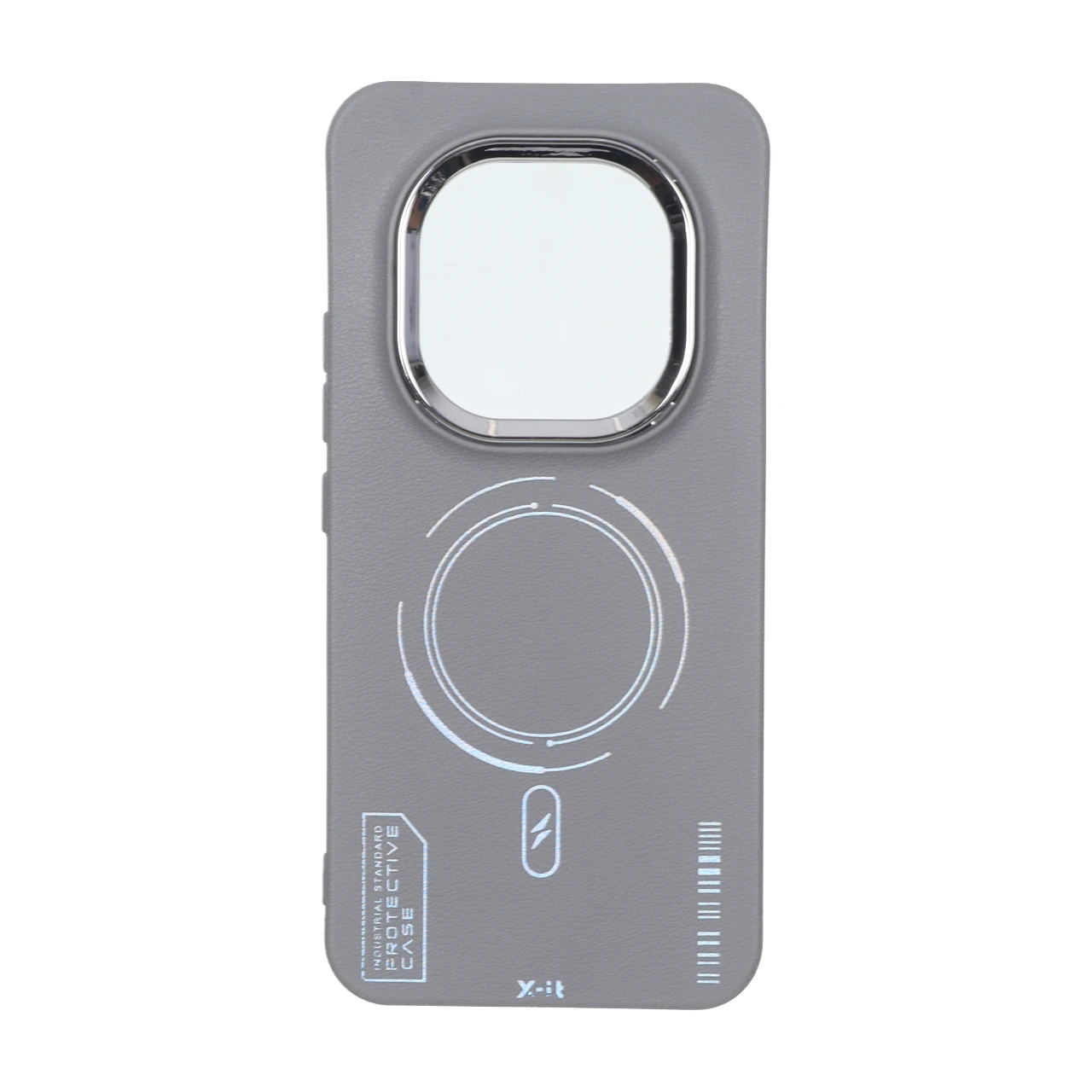قاب Armor لنز متال Texture طرح مگ سیف Xiaomi Redmi Note 15 Pro Plus - خاکستری
