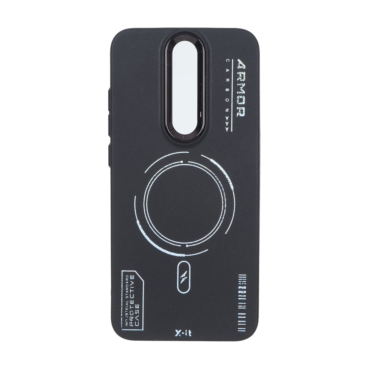 قاب Armor لنز متال Texture طرح مگ سیف Xiaomi Redmi 8 - مشکی