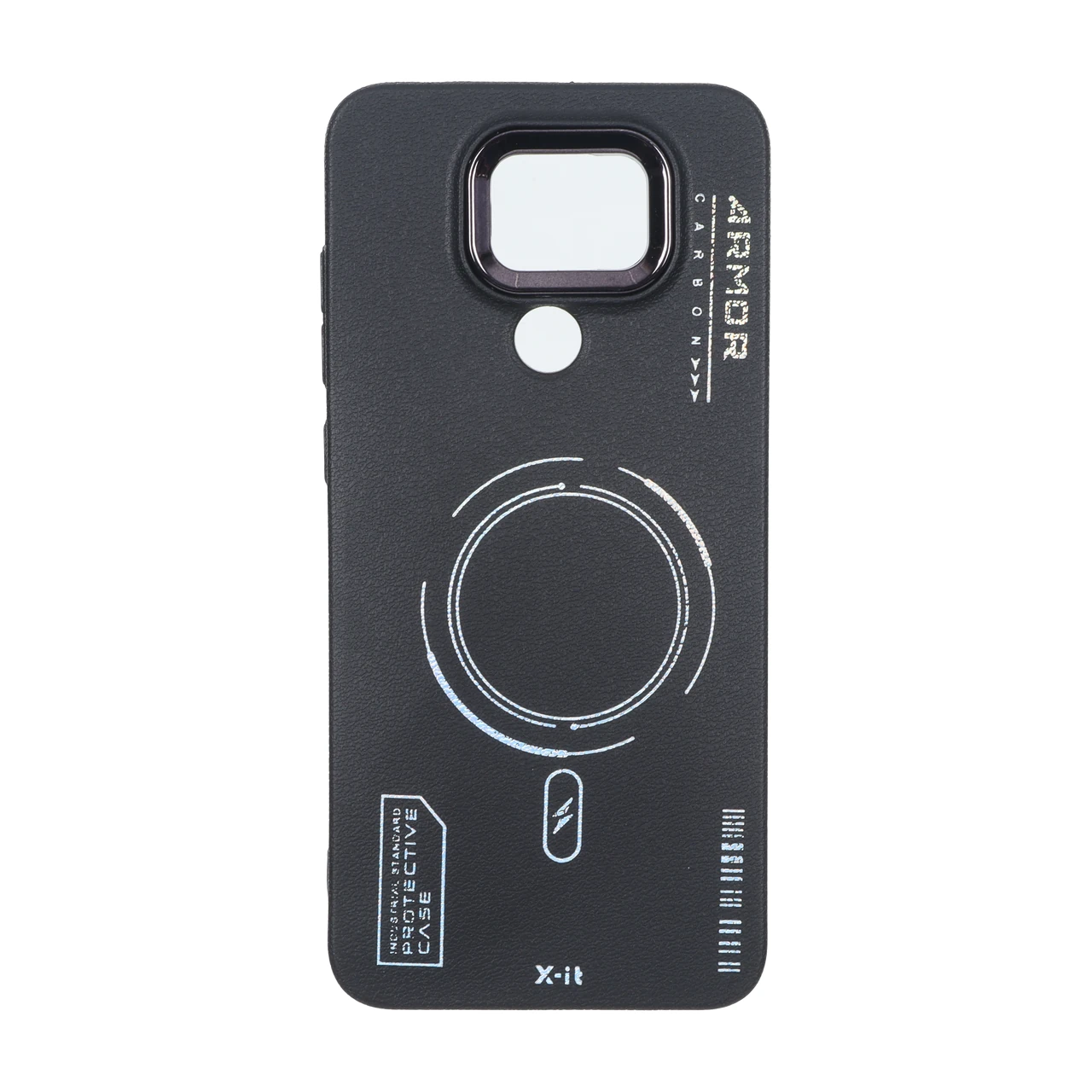 قاب Armor لنز متال Texture طرح مگ سیف Xiaomi Redmi Note 9 / Redmi 10X 5G / Redmi 10X Pro 5G - مشکی