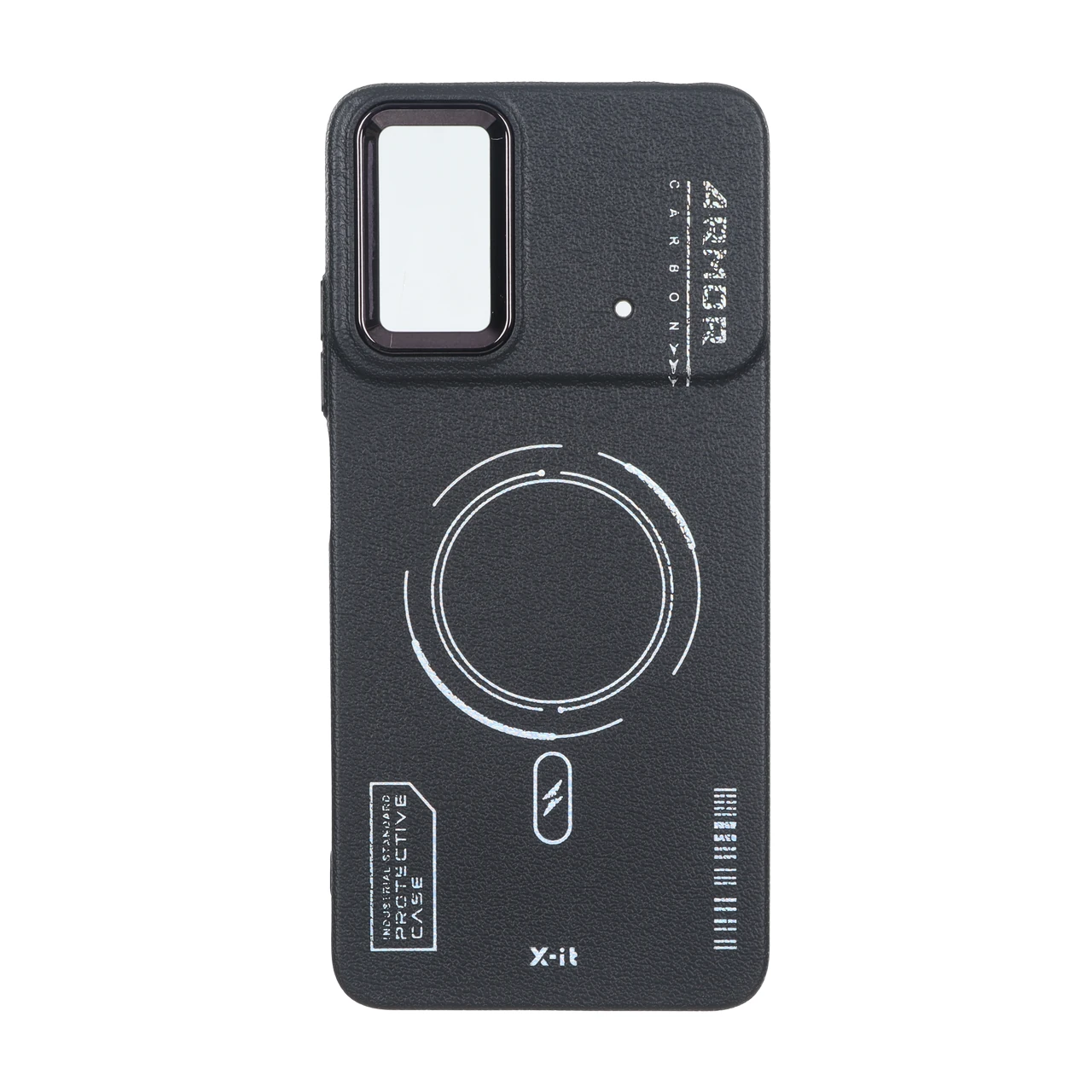 قاب Armor لنز متال Texture طرح مگ سیف Xiaomi Poco X4 Pro - مشکی