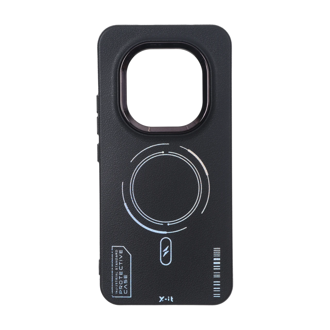 قاب Armor لنز متال Texture طرح مگ سیف Xiaomi Redmi Note 15 Pro Plus - مشکی