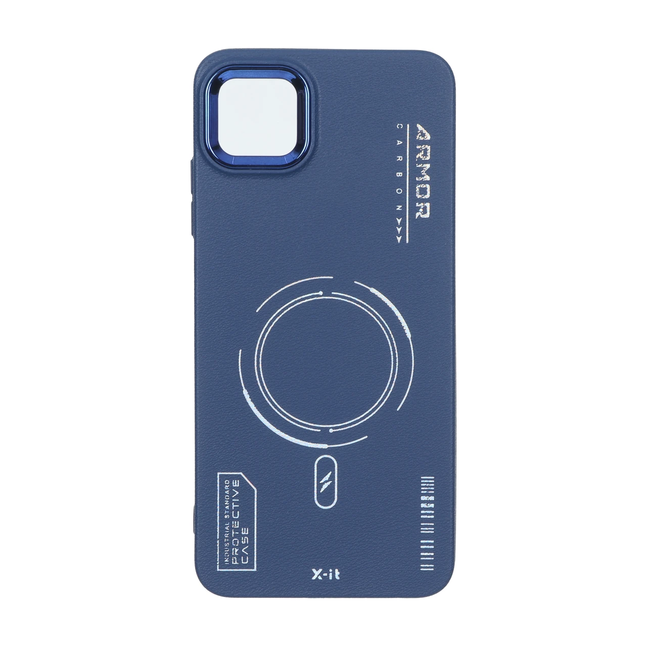 قاب Armor لنز متال Texture طرح مگ سیف Samsung Galaxy A22 5G - سرمه ای