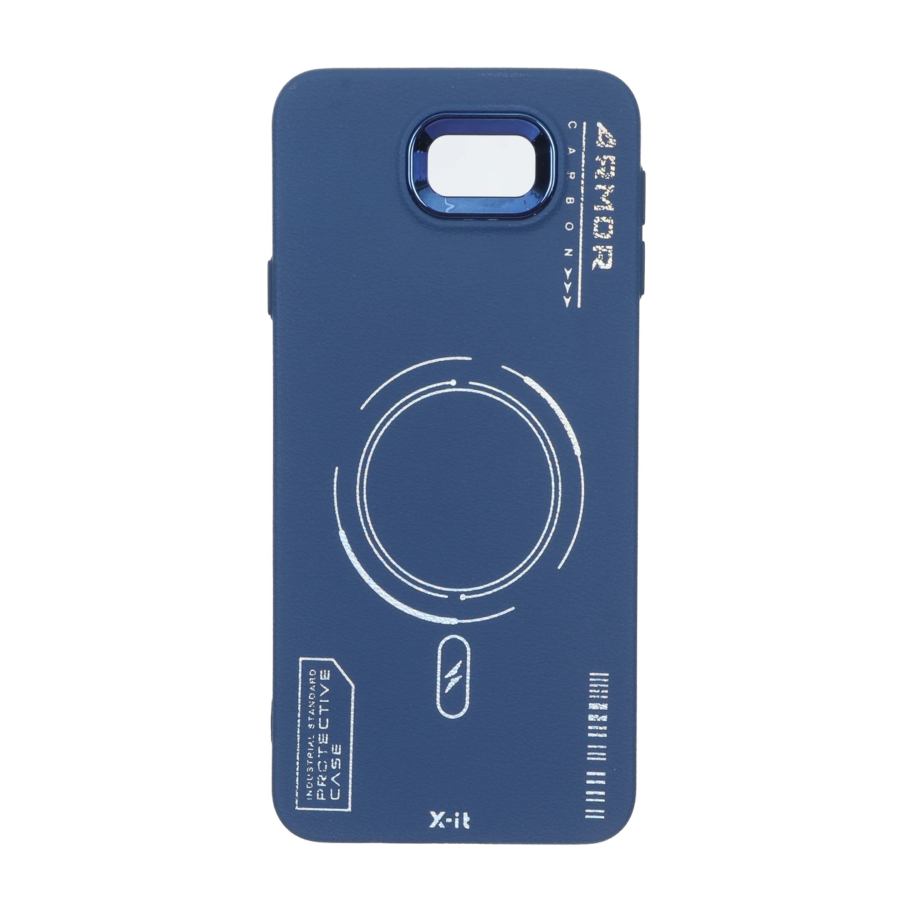 قاب Armor لنز متال Texture طرح مگ سیف Samsung Galaxy J7 Prime / G610 - سرمه ای